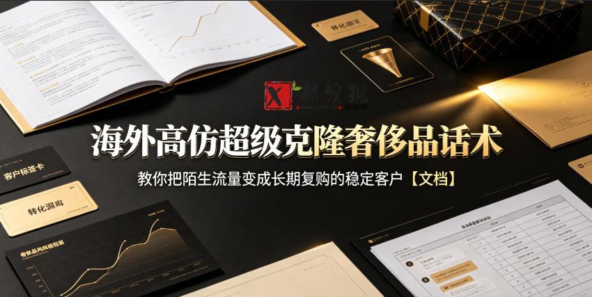 海外高仿超级克隆奢侈品话术,教你把陌生流量变成长期复购的稳定客户【文档】-新发现资源网