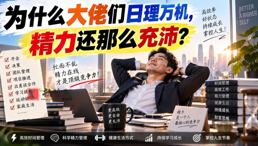 付费文章:为什么大佬们日理万机,精力还那么充沛?-新发现资源网