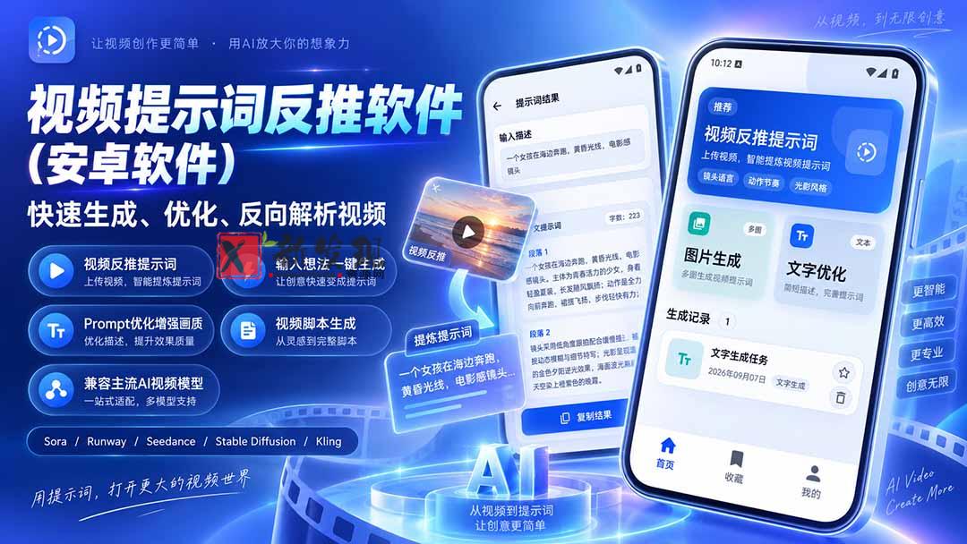 （20301期）视频提示词反推软件（安卓软件），快速生成、优化、反向解析视频-新发现资源网