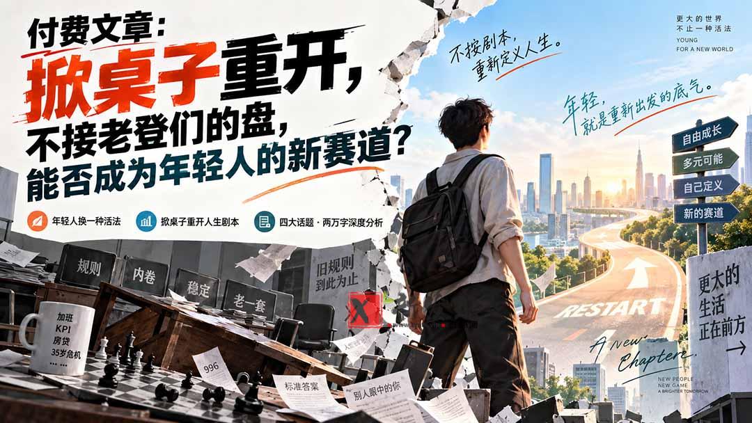 (20557期)付费文章:掀桌子重开,不接老登们的盘,能否成为年轻人的新赛道?-新发现资源网
