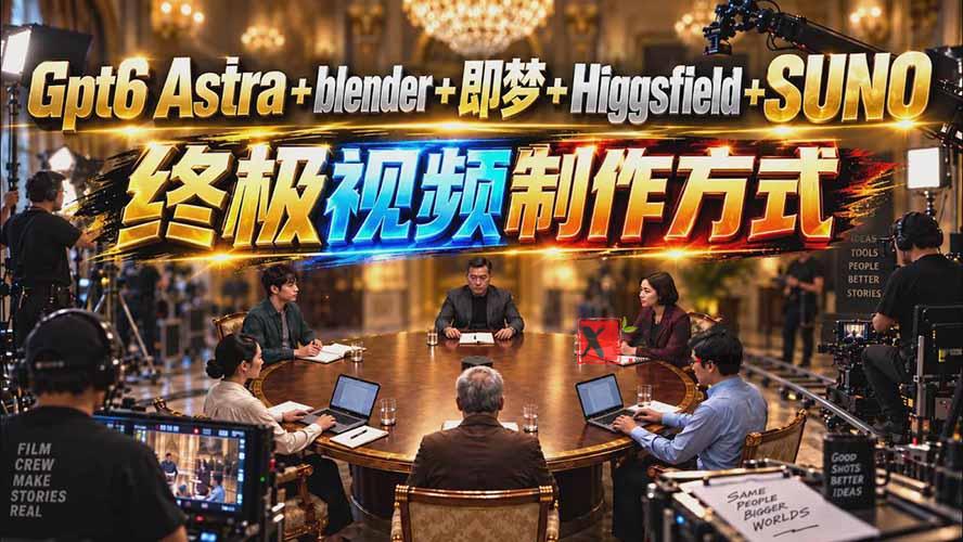 （20588期）GPT-6 Astra+Blender+即梦+Higgsfield+Suno=终极视频制作方式（无水印）-新发现资源网
