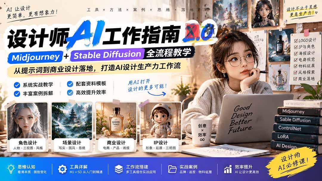 （20562期）《设计师AI工作指南 2.0》-无水印课：从思维落地，解锁 AI 设计生产力-新发现资源网