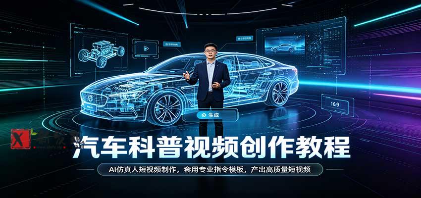 汽车科普视频创作教程:AI仿真人短视频制作,套用专业指令模板,产出高质量短视频-新发现资源网