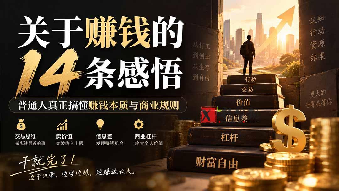 （20384期）付费文章：关于賺钱的14条感悟关于赚钱的14条感悟：普通人真正搞懂赚钱本质与商业规则-新发现资源网
