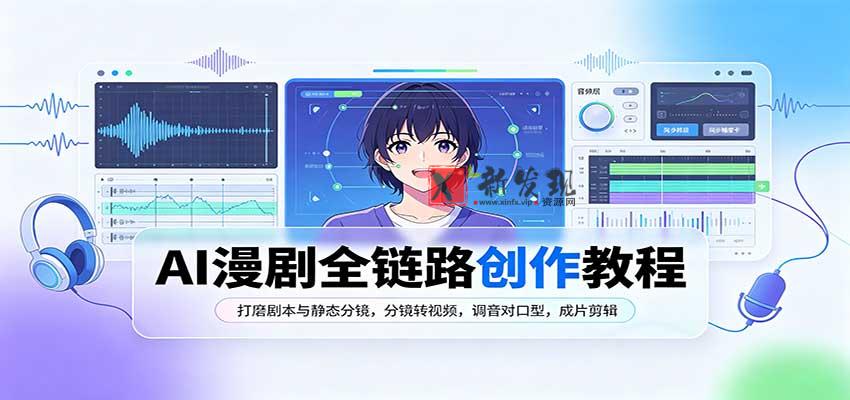 AI漫剧全链路创作教程:打磨剧本与静态分镜,分镜转视频,调音对口型,成片剪辑-新发现资源网