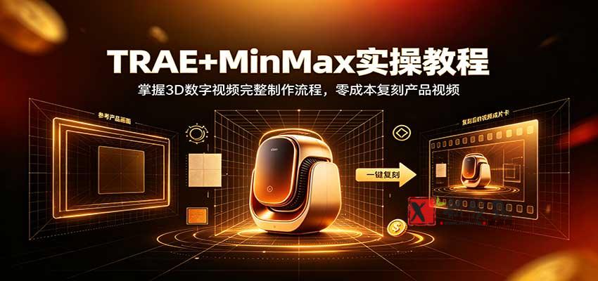 TRAE+MinMax实操教程:掌握3D数字视频完整制作流程,零成本复刻产品视频-新发现资源网
