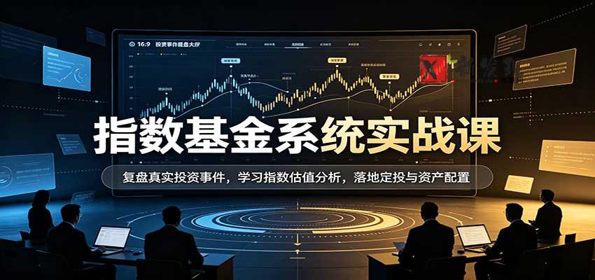 指数基金系统实战课：复盘真实投资事件，学习指数估值分析，落地定投与资产配置-新发现资源网