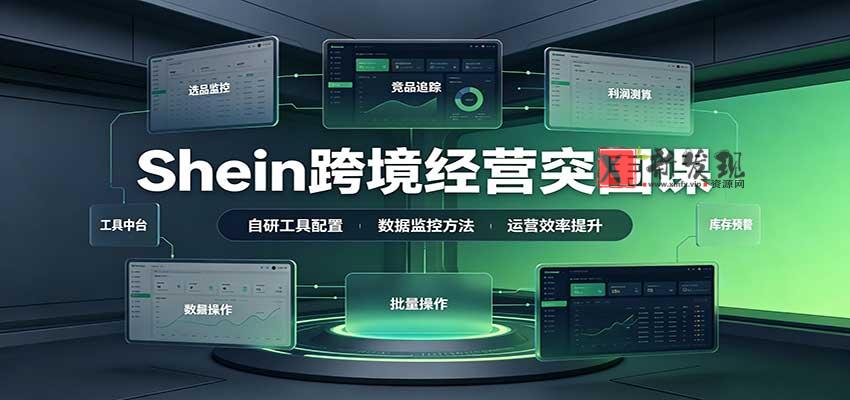 Shein跨境经营突围课:选品测品运营优化,自研工具赋能,破解单量与利润增长困境-新发现资源网