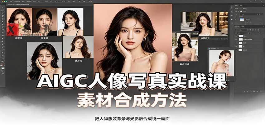 AIGC人像写真实战课：软件平台部署筹备，素材合成方法，多题材写真案例-新发现资源网