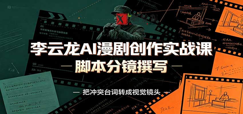李云龙AI漫剧创作实战课:角色人设还原,脚本分镜撰写,AI漫剧成片完整制作教学-新发现资源网