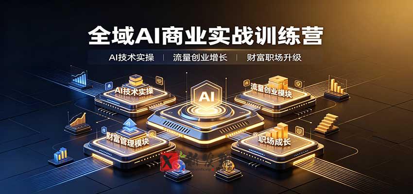 全域AI商业实战训练营：涵盖AI技术实操、流量创业、财富管理与职场成长全体系内容-新发现资源网