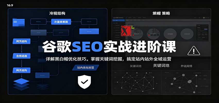 2026谷歌SEO实战进阶课:详解黑白帽优化技巧,掌握关键词挖掘,搞定站内站外全域运营-新发现资源网