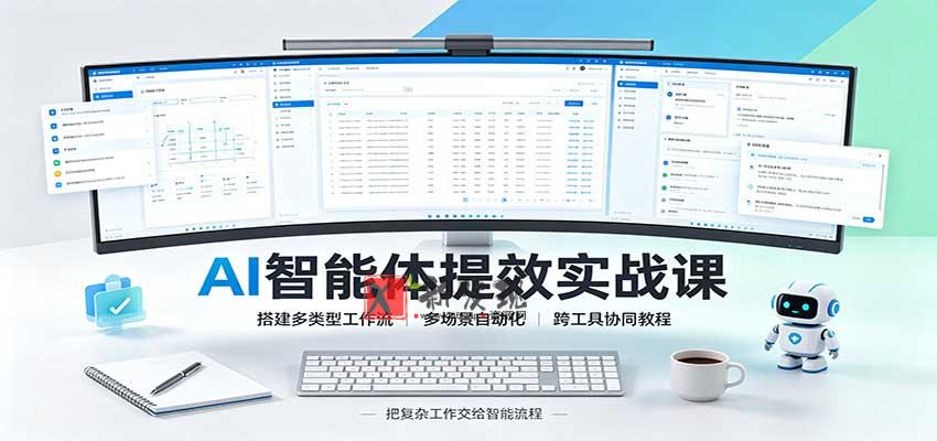 AI智能体提效实战课：搭建多类型工作流，多场景自动化，跨工具协同教程-新发现资源网