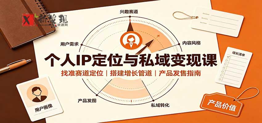 个人IP定位与私域变现课:找准赛道定位,搭建增长管道,产品发售指南-新发现资源网