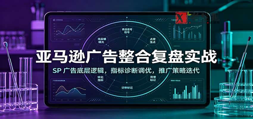 亚马逊广告整合复盘实战：SP广告底层逻辑，指标诊断调优，推广策略迭代-新发现资源网