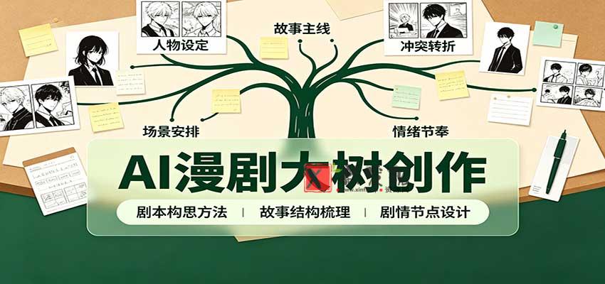 AI漫剧大树创作：剧本构思课程讲解，软件插件配置，配套工具资料完整梳理-新发现资源网