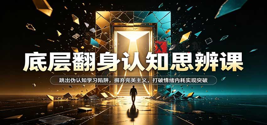 底层翻身认知思辨课：跳出伪认知学习陷阱，摒弃完美主义，打破情绪内耗实现突破-新发现资源网