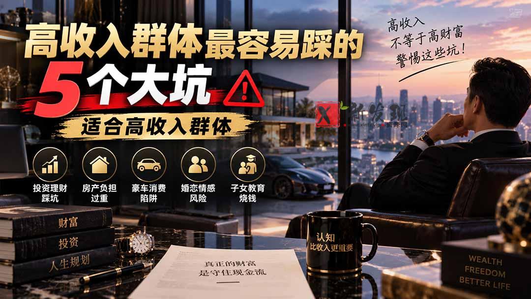 （20289期）付费文章：高收入群体最容易踩的5个大坑，适合高收入群体-新发现资源网