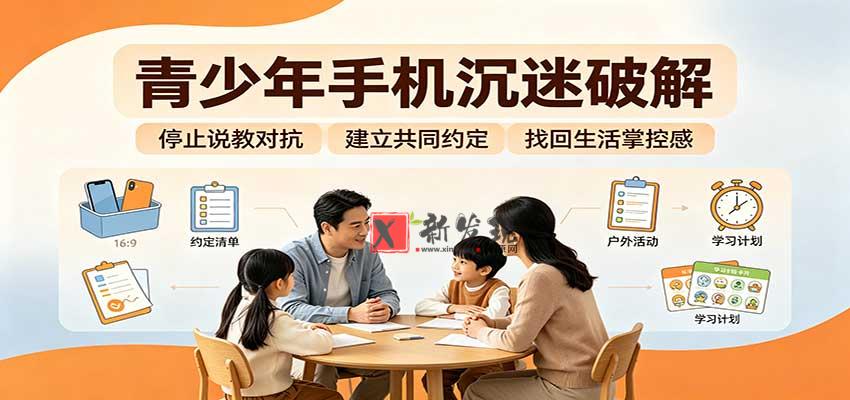 青少年手机沉迷破解：跳出管控说教思维，六步法引导孩子夺回注意力掌控权-新发现资源网