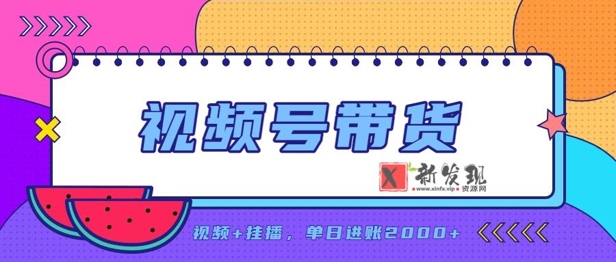 (20344期)日入2000+的副业,视频号带货,一部手机改写人生篇章,无需投资-新发现资源网