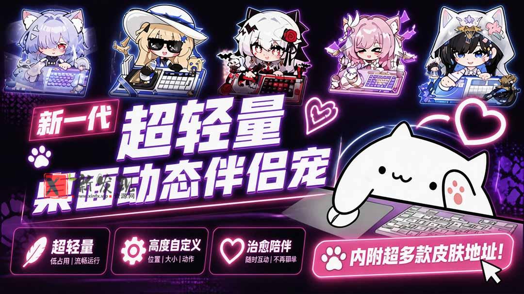 （20293期）开源免费用！新一代超轻量桌面动态伴侣宠，体验更美观，更丝滑，内附超多款皮肤地址，BongoCat-新发现资源网