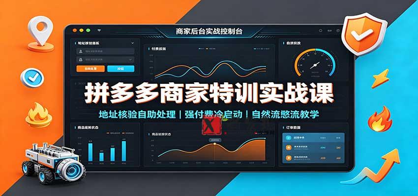 拼多多商家特训实战课：地址核验自助处理，强付费冷启动，自然流憋流教学-新发现资源网