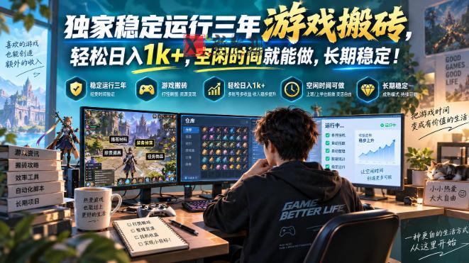 三款AI自动化游戏副业，日入千元，可批量矩阵操作适合新手小白！-新发现资源网