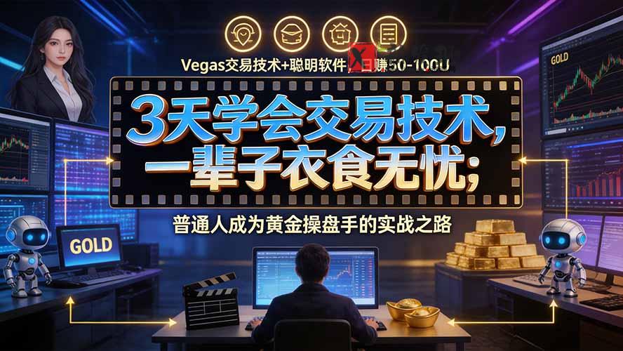 3天学会做交易，普通人快速成为操盘手” Vegas交易系统+聪明软件 ， 日赚50-1000U， 长期稳定，小白轻松上手-新发现资源网