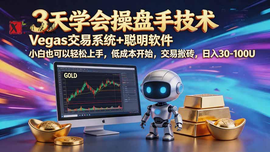 （20314期）三天学会操盘手技术【顺势而为第八期】Vegas交易技术+聪明软件，日赚50-300U-新发现资源网