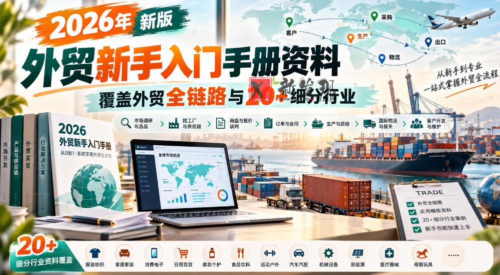 2026年新版外贸新手入门手册资料，覆盖外贸全链路与20+细分行业-新发现资源网