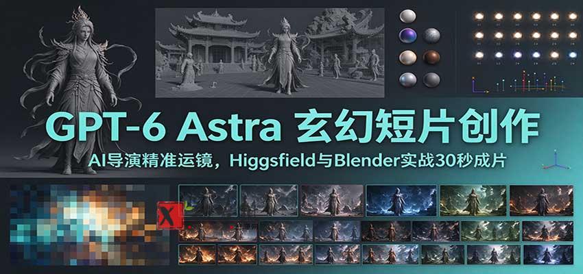 GPT-6 Astra 玄幻短片创作：AI导演精准运镜，Higgsfield与Blender实战30秒成片-新发现资源网