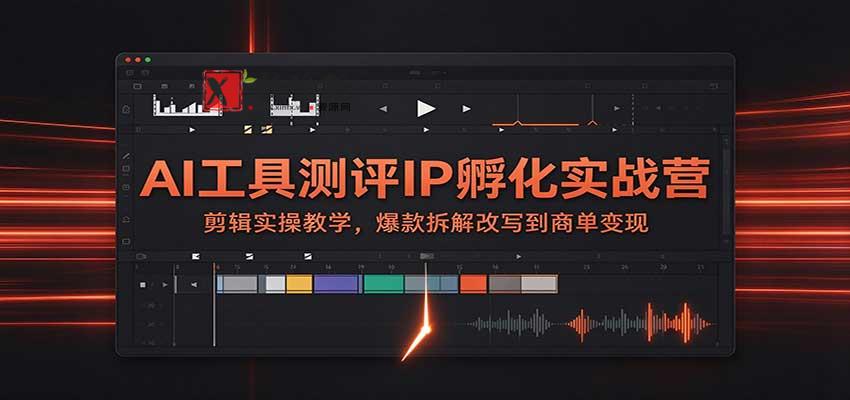 AI工具测评IP孵化实战营：剪辑实操教学，爆款拆解改写到商单变现-新发现资源网