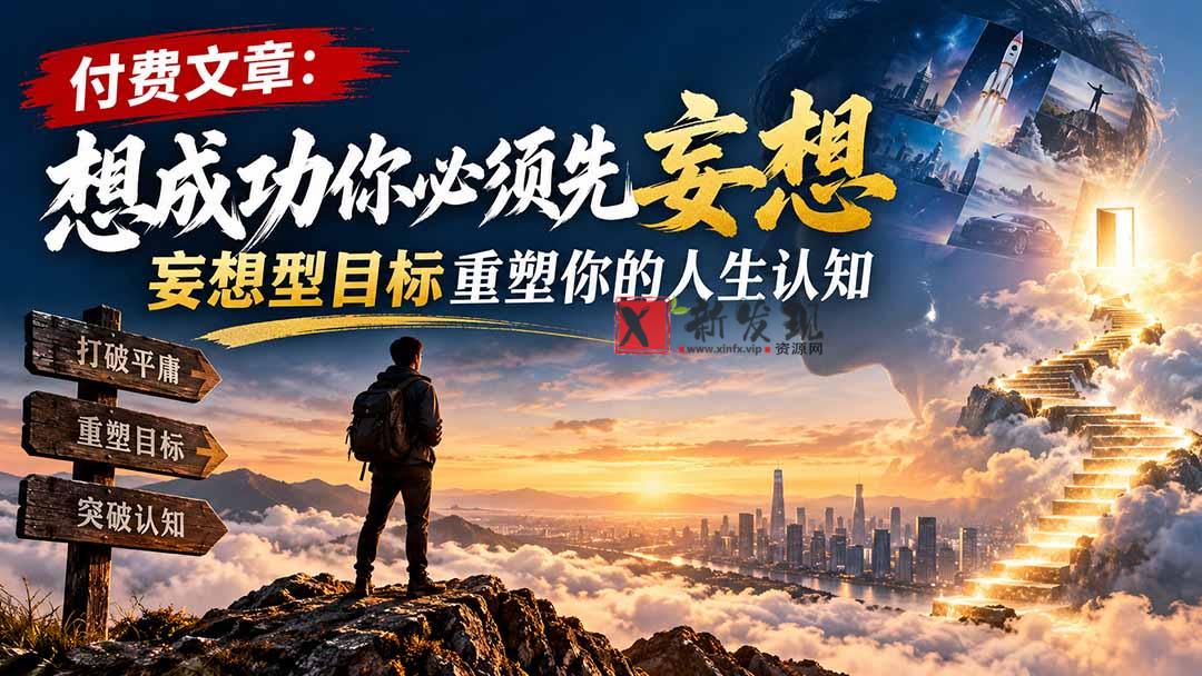 付费文章：想成功你必须先妄想，妄想型目标重塑你的人生认知-新发现资源网
