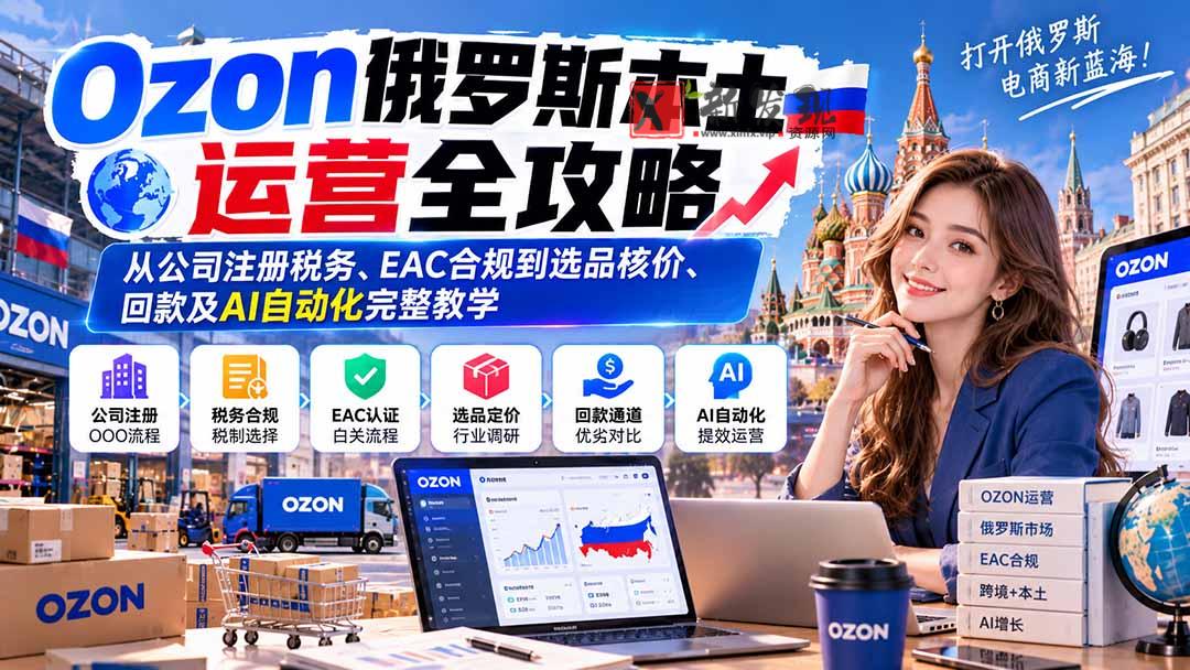 Ozon俄罗斯本土运营全攻略:从公司注册税务、EAC合规到选品核价、回款及AI自动化完整教学-新发现资源网