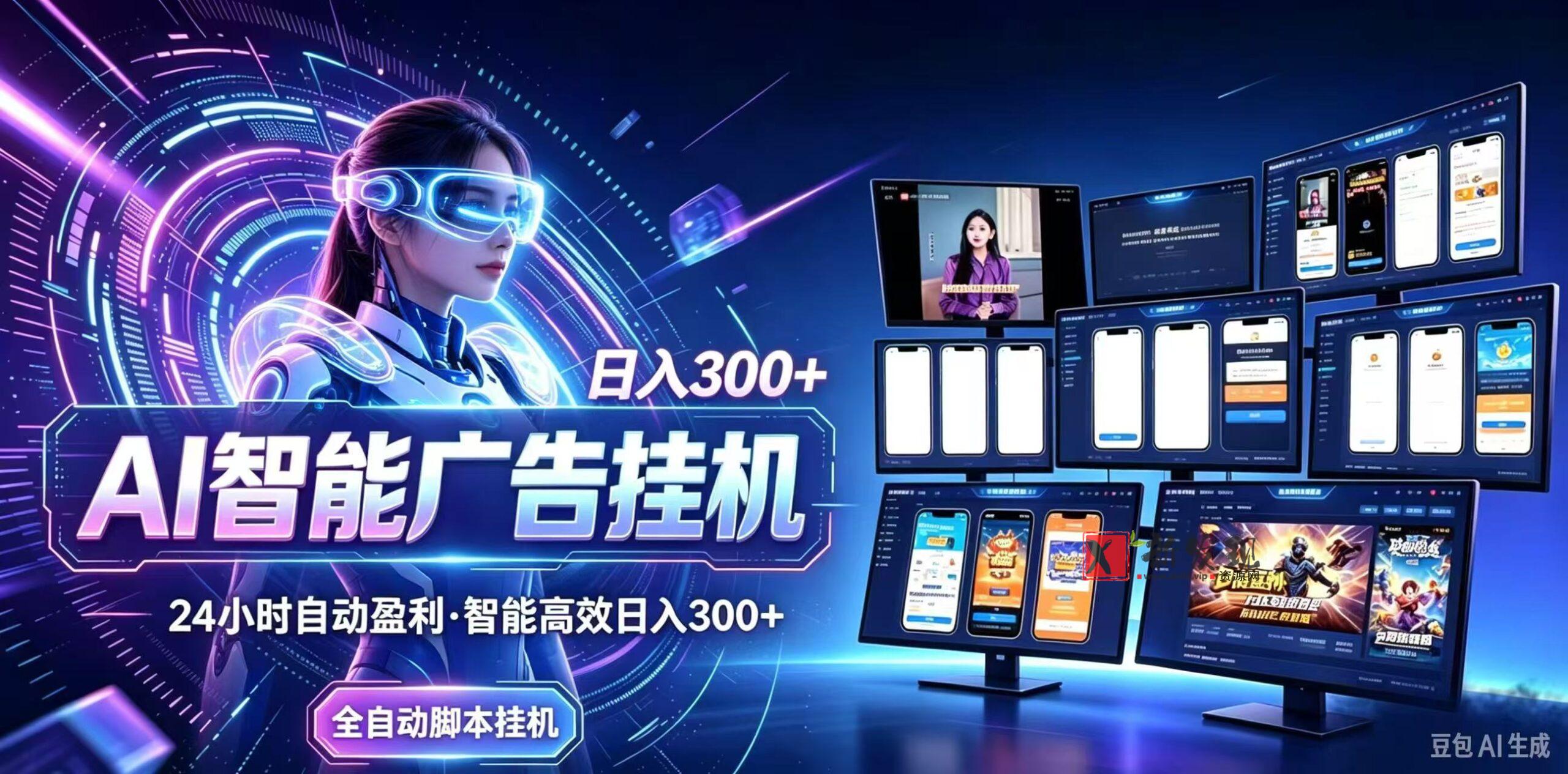 24小时AI广告挂机｜在家就能做的被动副业-新发现资源网