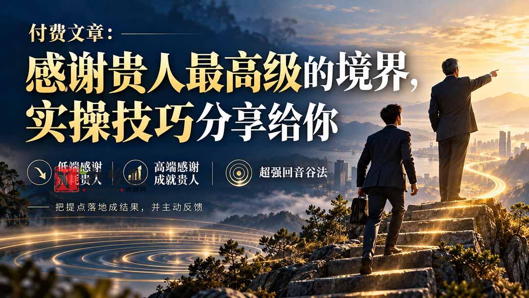 付费文章：感谢贵人最高级的境界，实操技巧分享给你-新发现资源网