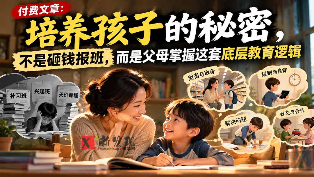 付费文章：培养孩子的秘密，不是砸钱报班，而是父母掌握这套底层教育逻辑-新发现资源网