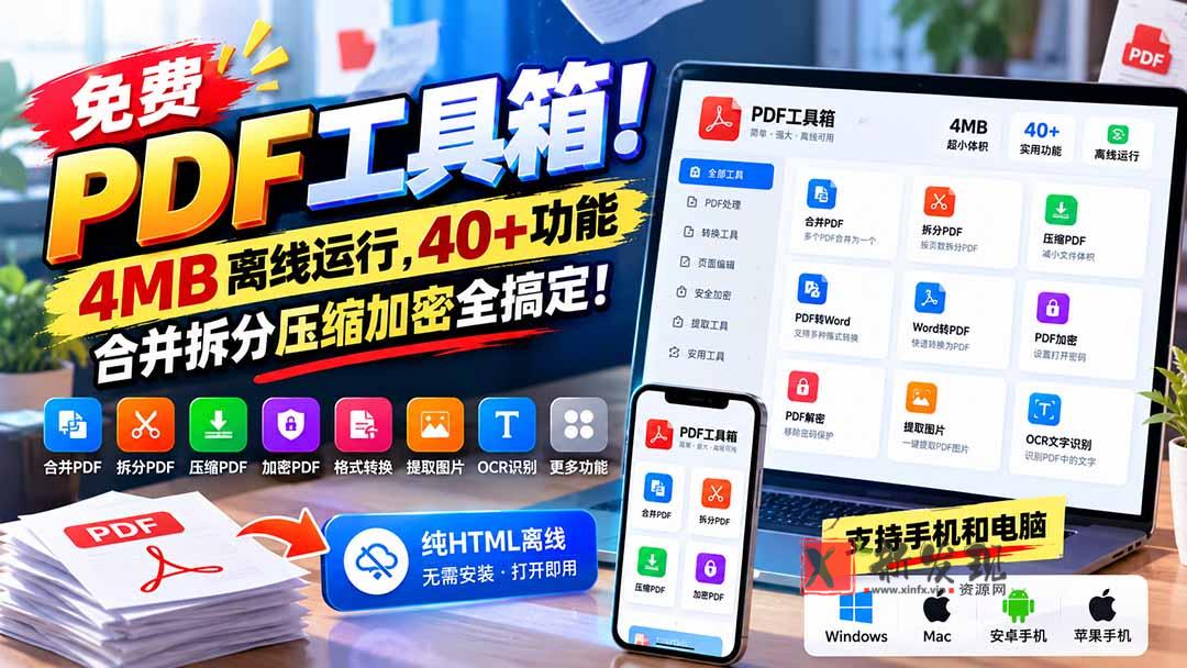 (21197期)免费PDF工具箱!4MB离线运行,40+功能,合并拆分压缩加密全搞定! 20261028030318-6ae165f6ea4bf.jpg