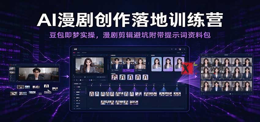 AI漫剧创作落地训练营：豆包即梦实操，漫剧剪辑避坑附带提示词资料包（更新）-新发现资源网