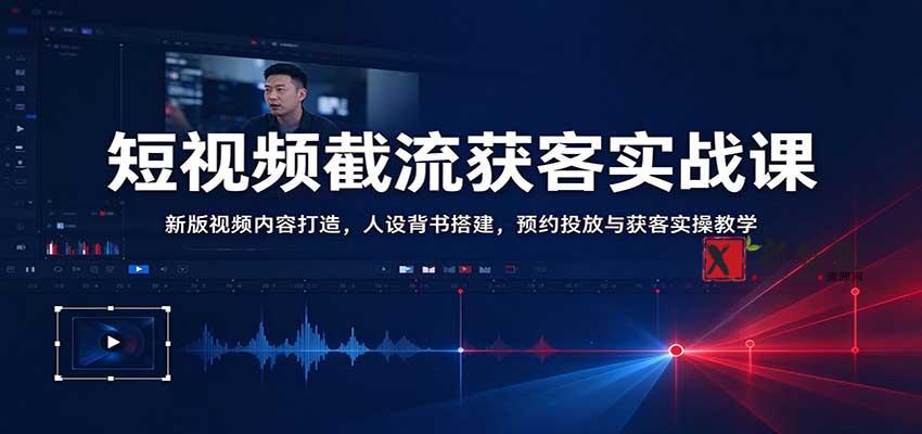 短视频截流获客实战课：新版视频内容打造，人设背书搭建，预约投放与获客实操教学-新发现资源网