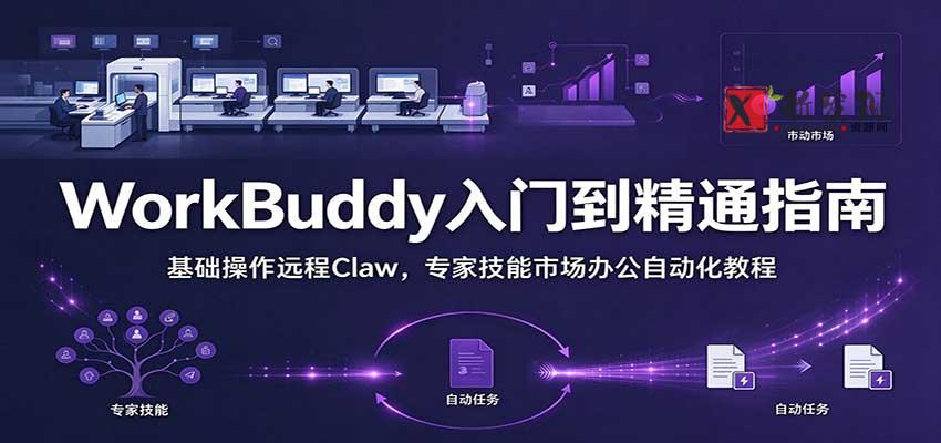 WorkBuddy从入门到精通手册：基础操作远程Claw，专家技能市场办公自动化教程-新发现资源网