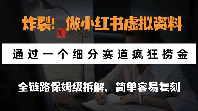 炸裂！做小红书虚拟资料，通过一个细分赛道疯狂捞金，全链路保姆级拆解，简单容易复刻-新发现资源网