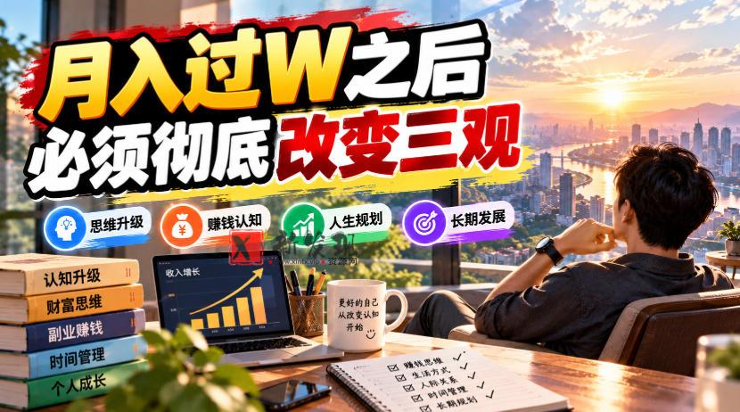 某公众号付费文章：月入过W之后，必须彻底改变三观-新发现资源网