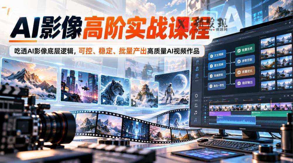 AI影像高阶实战课程，吃透AI影像底层逻辑，可控、稳定、批量产出高质量AI视频作品-新发现资源网