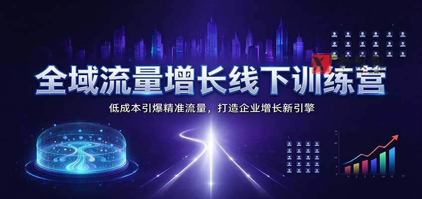 全域流量增长线下训练营：低成本引爆精准流量，打造企业增长新引擎-新发现资源网