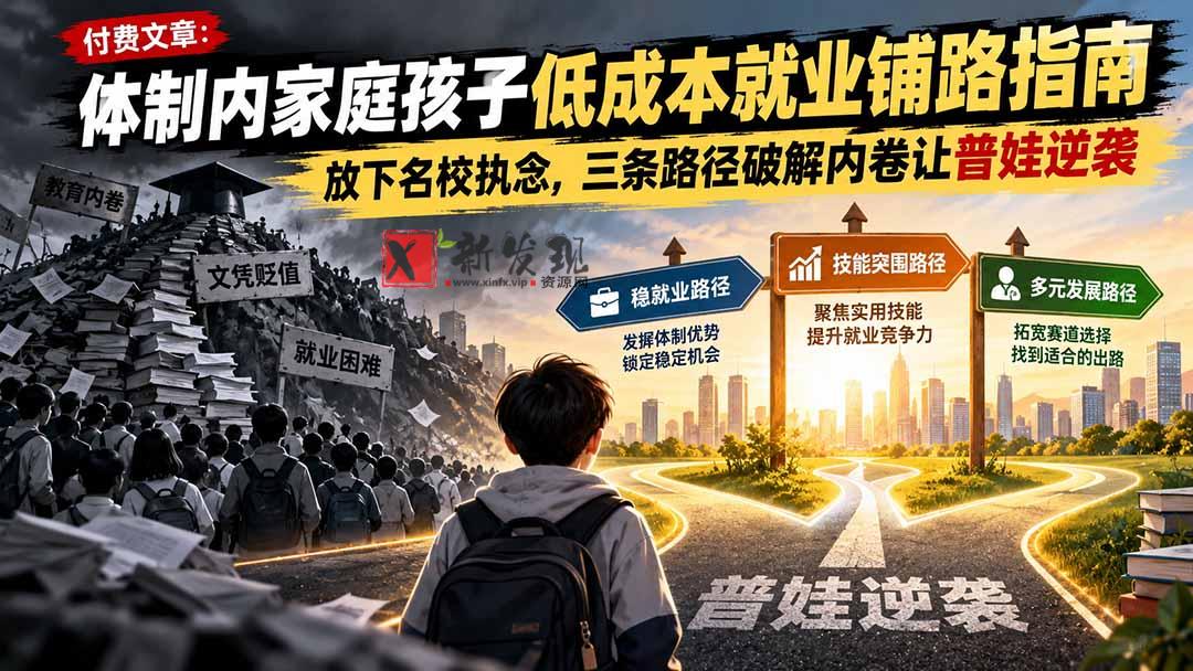 (21231期)付费文章:体制内家庭孩子低成本就业铺路指南,放下名校执念,三条路径破解内卷让普娃逆袭 20261029050310-6ae2d38e0fe40.jpg