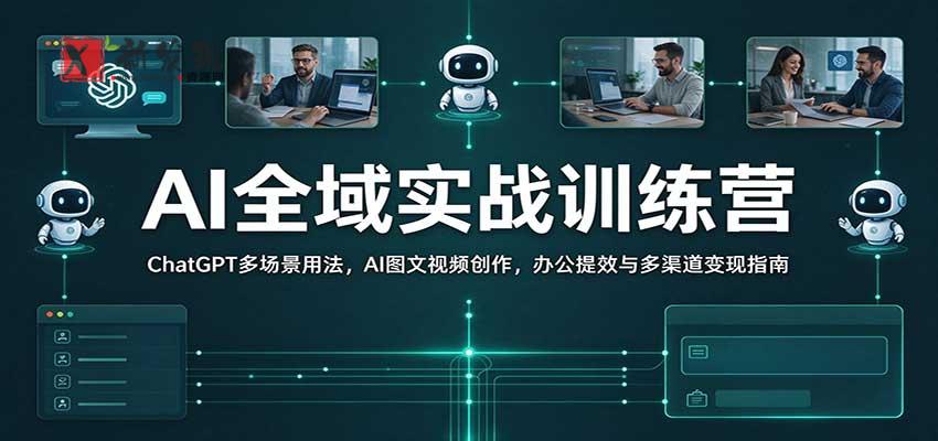 AI全域实战训练营:ChatGPT多场景用法,AI图文视频创作,办公提效与多渠道变现指南 20261029050310-6ae2d38e26409.jpg