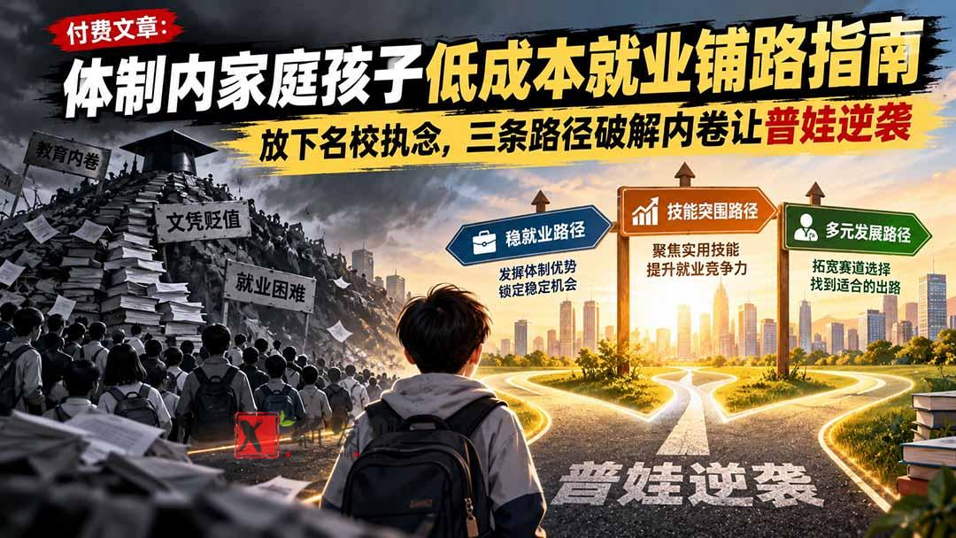 (21231期)付费文章:体制内家庭孩子低成本就业铺路指南,放下名校执念,三条路径破解内卷让普娃逆袭 20261029050310-6ae2d38e6b91b.jpg