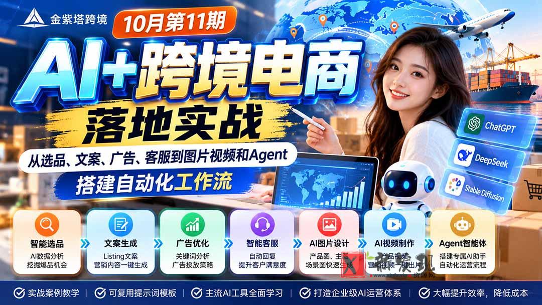 (21146期)2026 AI+跨境电商落地实战10月第11期:从选品、文案、广告、客服到图片视频和Agent,搭建自动化工作流 20261029170042-6ae37bba0f2f2.jpg