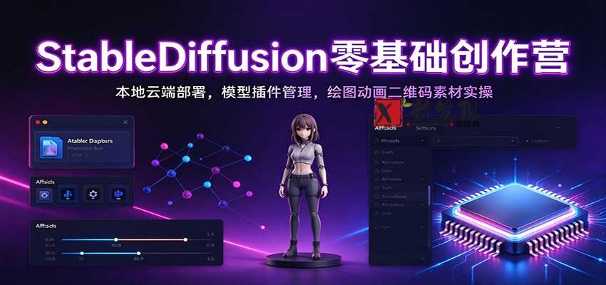 StableDiffusion零基础创作营：本地云端部署，模型插件管理，绘图动画二维码素材实操-新发现资源网